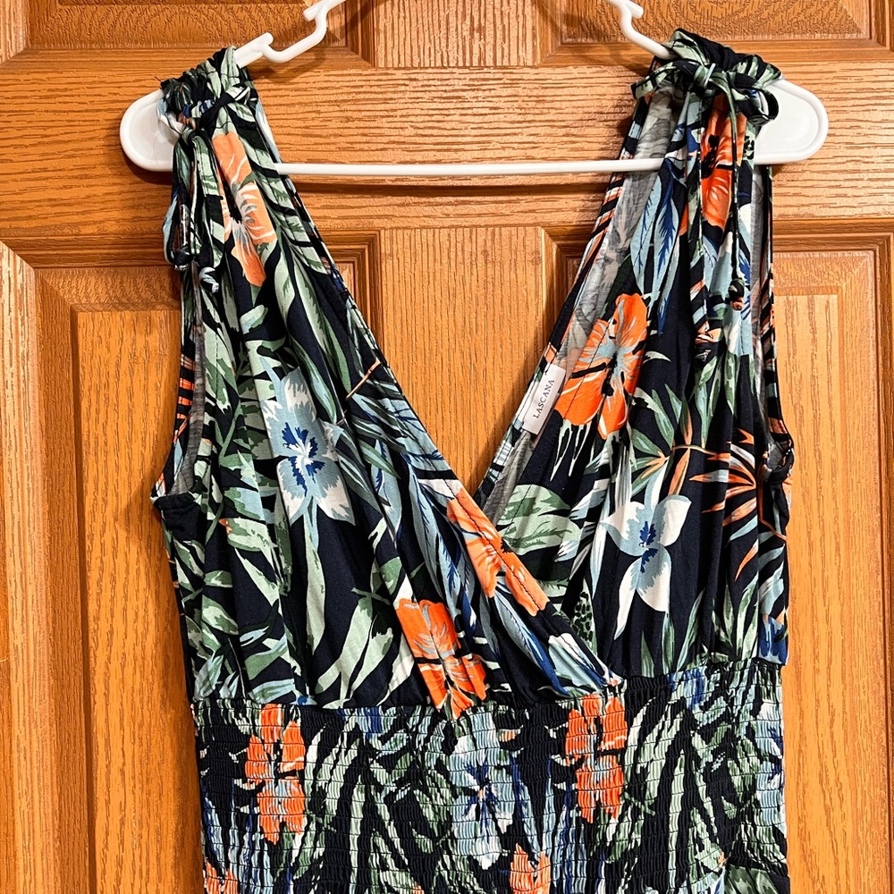 Lascana Floral Tie Shoulder Jumpsuit in Blue and Green-NWOT #30 - Picture 5 of 10